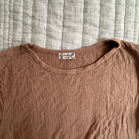 Free People Ribbed Tee in Brown - Picture 2 of 2